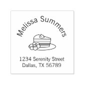 プレート・アーチ・アドレス上のケーキのスライス セルフインキングスタンプ (デザイン)