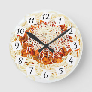 プレート·オブ·スパゲティ·カフェ、キッチン、レストラン ラウンド壁時計