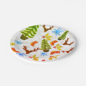 プレート、クリスマスパターンの祭典の季節 ペーパープレート (アングル)