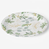 プレート – 水色の緑とフェイク金ゴールド (アングル)