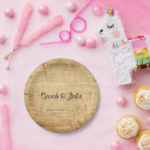 プレート-素朴な木 ペーパープレート (パーティー)