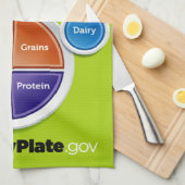 プレート(緑)キッチンタオルを選択 キッチンタオル (四つ折り)