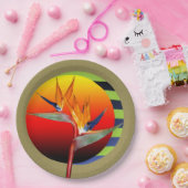 プレート | Bird of Paradise flower Tropical抽象芸術 (パーティー)