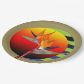 プレート | Bird of Paradise flower Tropical抽象芸術 (アングル)