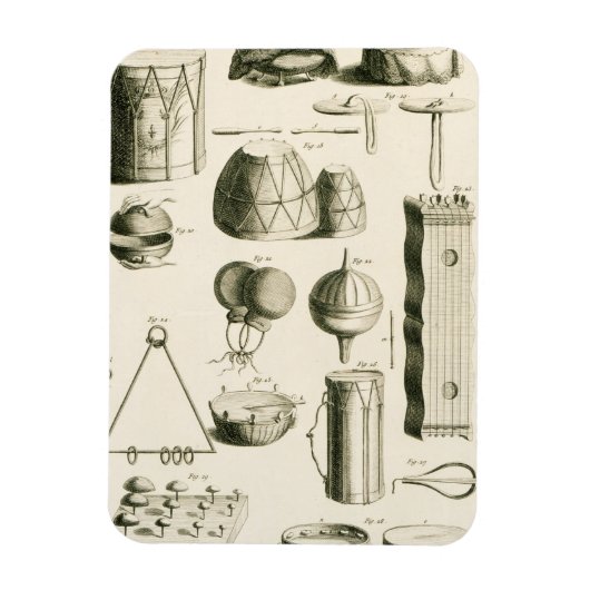 プレートII：古代とパーカッションモダン楽器 マグネット (縦)