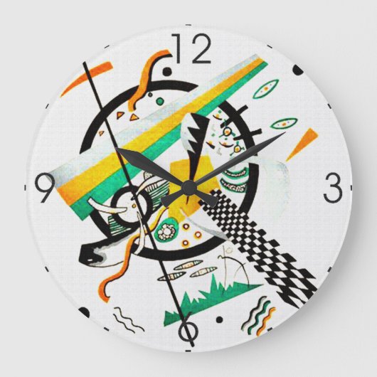 プレートIV – ワッシリーカンディンスキーモダンアート ラージ壁時計 (正面)