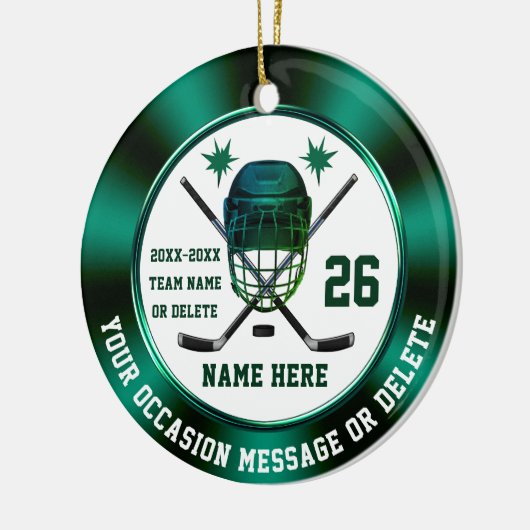 プレーパーソナライズされたヤー、チーム、 セラミックオーナメント (左)