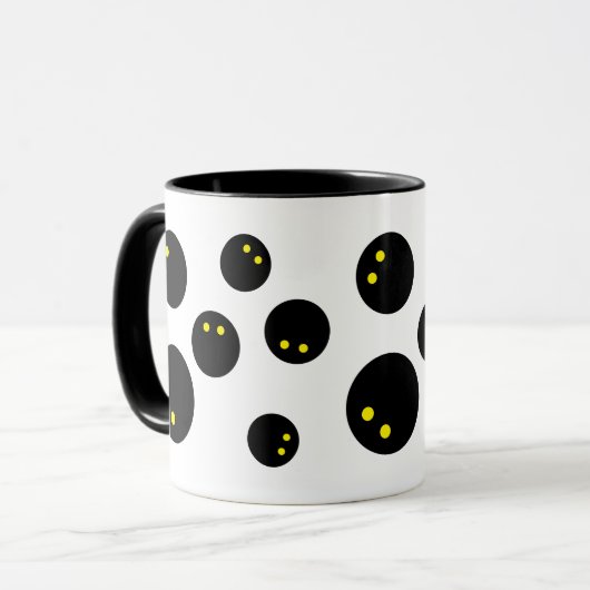 プレーヤーおもしろい用のスカッシュボールプリントコーヒーマグのギフト マグカップ (正面左)