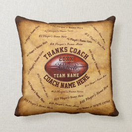 プレーヤーとパーソナライズなフットボールのコーチのためのギフト クッション