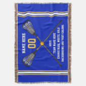 プレーヤーのためのパーソナライズなラクロスのギフトあなたの色 スローブランケット (正面縦)