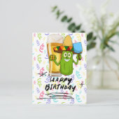 プレーヤーのためのピックルボール誕生日 面白いピックル ポストカード (スタンド正面)
