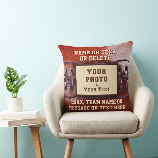 プレーヤーのための写真そしてパーソナライズなフットボールの枕 クッション (椅子)