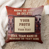 プレーヤーのための写真そしてパーソナライズなフットボールの枕 クッション (ブランケット)