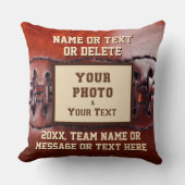 プレーヤーのための写真そしてパーソナライズなフットボールの枕 クッション (正面)