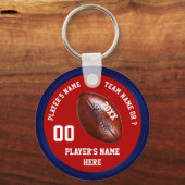 プレーヤーのための安いサッカーのギフト赤白青 キーホルダー (正面)