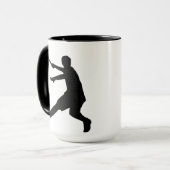 プレーヤーのシルエットが付いているテニスのマグ マグカップ (正面左)
