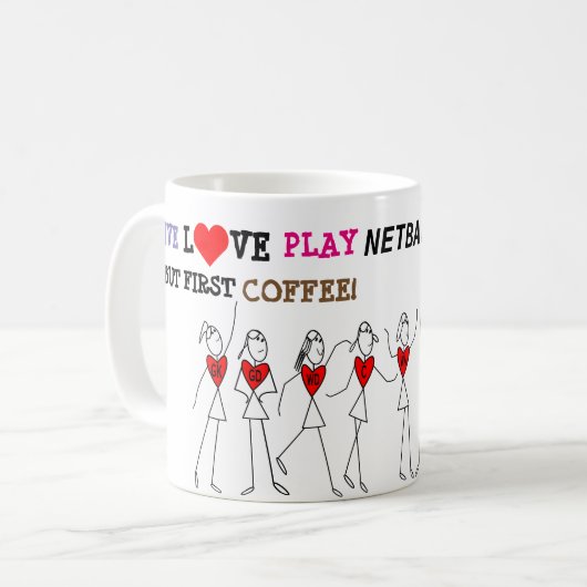 プレーヤーの位置およびおもしろいな愛ネットボールの引用文 コーヒーマグカップ (正面左)