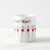 プレーヤーの位置およびおもしろいのネットボールのチーム引用文 コーヒーマグカップ (中央)