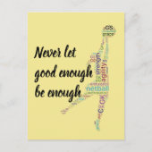 プレーヤーの位置やる気を起こさせるNetball引用文 ポストカード (正面)