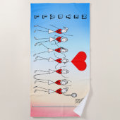 プレーヤーの位置愛ネットボール ビーチタオル (正面)