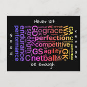プレーヤーの位置感動的Netball引用文 ポストカード (正面)