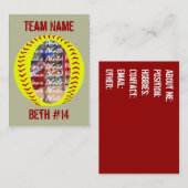 プレーヤーの写真のトレーディングカード 名刺 (正面/裏面)