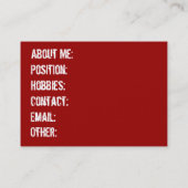 プレーヤーの写真のトレーディングカード 名刺 (裏面)