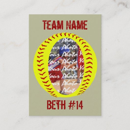 プレーヤーの写真のトレーディングカード 名刺 (正面)