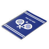 プレーヤーまたはコーチのためのパデルテニスのノートのギフト ノートブック (左側)