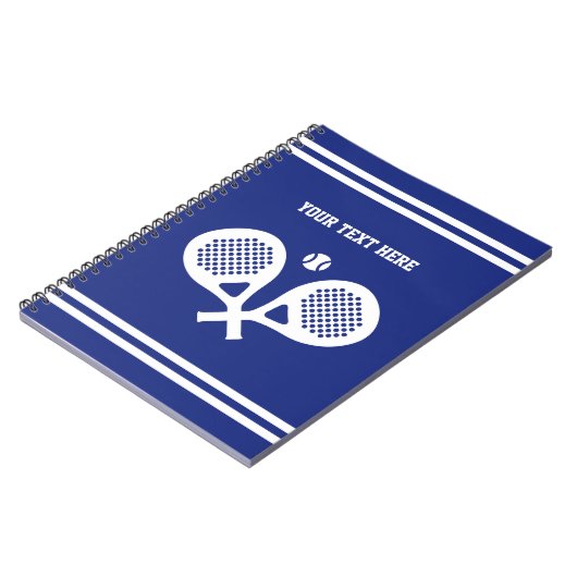 プレーヤーまたはコーチのためのパデルテニスのノートのギフト ノートブック (左側)