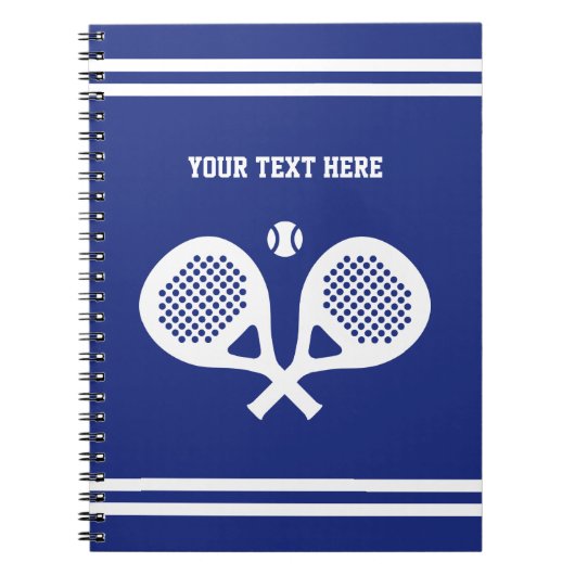 プレーヤーまたはコーチのためのパデルテニスのノートのギフト ノートブック (正面)