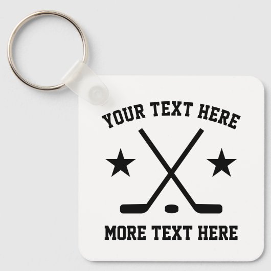 プレーヤーカスタムとチームのためのアイスホッケーキーチェーン キーホルダー (正面)