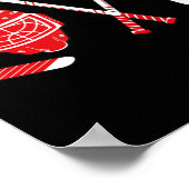 プレーヤーゴアリーアイスホッケーハートアパレルおもしろいバレンティ ポスター (角)