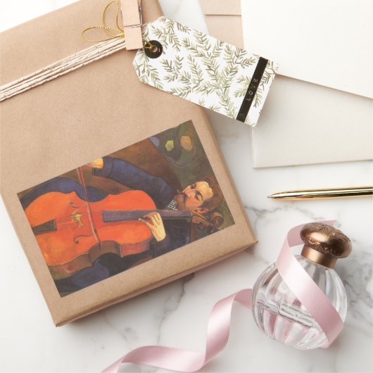 プレーヤーシュネクルドポートレートバイポールゴーギン 長方形シール (ギフト)