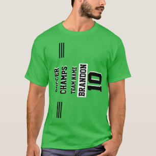 プレーヤースポーツサッカーチャンピオングリーンパーソナライズされた Tシャツ
