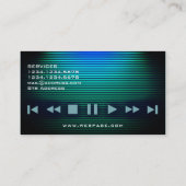 プレーヤーボタンの金属の輝やきは縞で飾ります 名刺 (裏面)