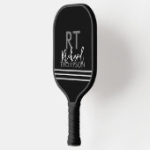 プレーヤーモノグラム(名前イニシャル)オンブラック ピックルボールラケット (左)