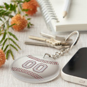 プレーヤー第00 -クールな野球のステッチ キーホルダー (正面右)