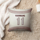 プレーヤー第11 -クールな野球のステッチ クッション (ブランケット)