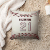 プレーヤー第21 -クールな野球のステッチ クッション (ブランケット)