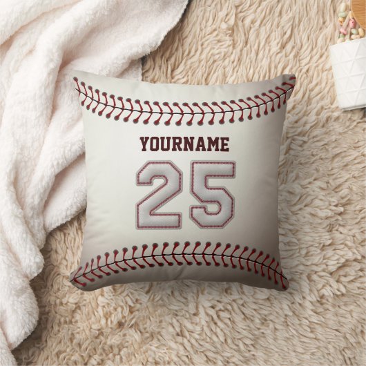 プレーヤー第25 -クールな野球のステッチ クッション (ブランケット)