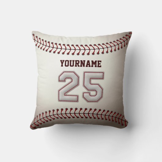 プレーヤー第25 -クールな野球のステッチ クッション (裏面)