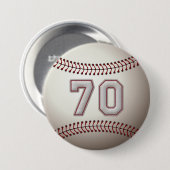 プレーヤー第70 -クールな野球はピンをステッチします 缶バッジ (正面&裏面)