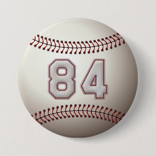 プレーヤー第84 -クールな野球はピンをステッチします 缶バッジ (正面)