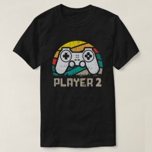 プレーヤー1プレーヤー2の組み合わせゲーマー Tシャツ