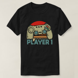 プレーヤー1プレーヤー2の組み合わせゲーマー Tシャツ