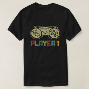 プレーヤー1プレーヤー2の組み合わせゲーマー Tシャツ