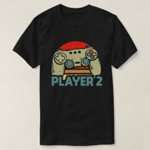 プレーヤー1プレーヤー2の組み合わせゲーマー Tシャツ