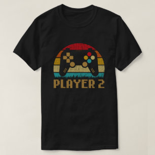 プレーヤー1プレーヤー2の組み合わせゲーマー Tシャツ