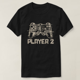 プレーヤー1プレーヤー2の組み合わせゲーマー Tシャツ